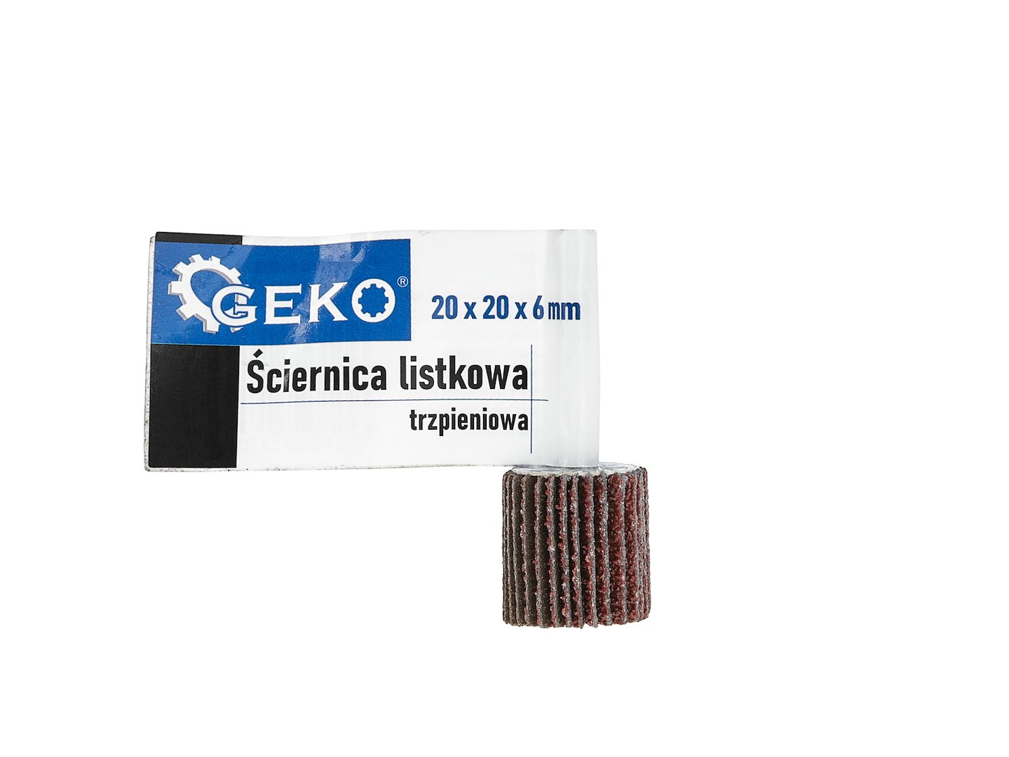 Lamelový brusný kotouč Geko 20x20x6 mm P80 (50/100 lamel) — V provozu