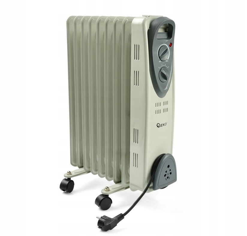 Olejové topení Geko G80553 2000 W béžové — Celkový pohled