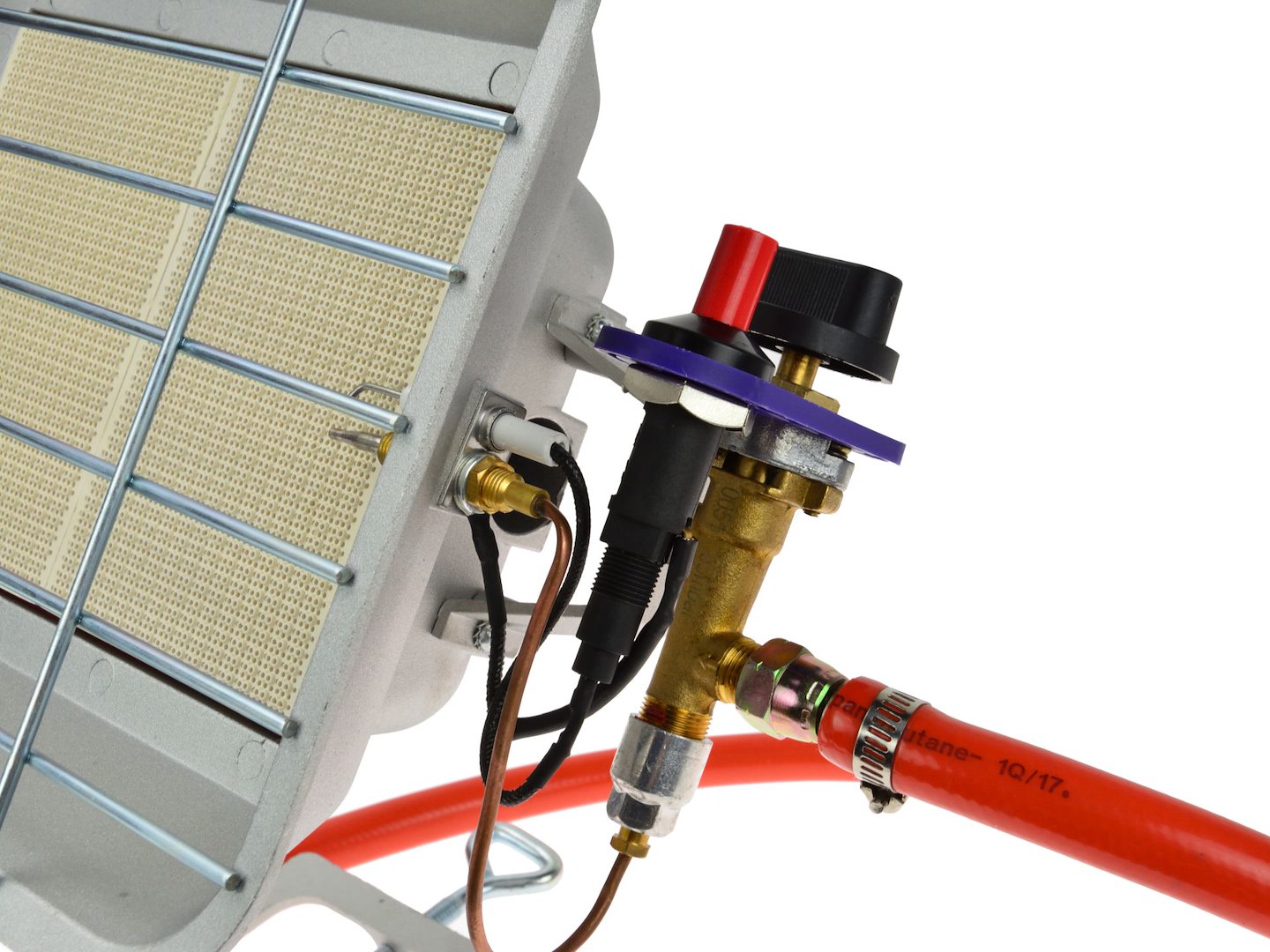 Plynový ohřívač sluníčko GEKO 3600 s piezo zapalováním — Detail zapalování