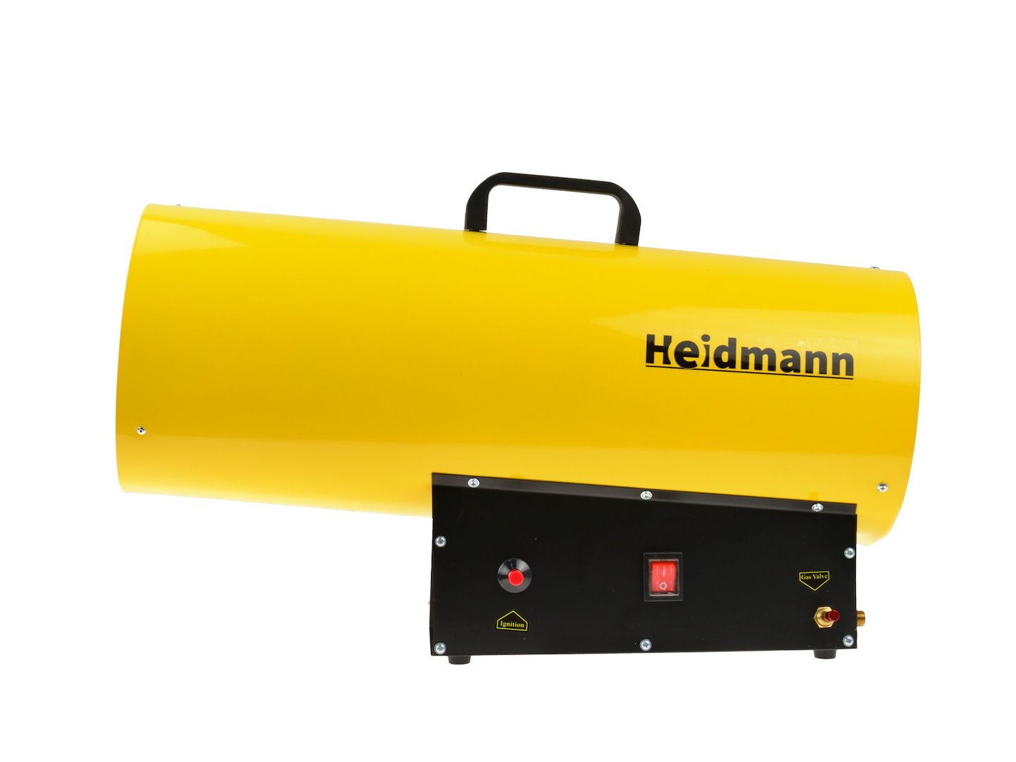 Plynový ohřívač Heidmann s redukčním ventilem 65 kW — V provozu