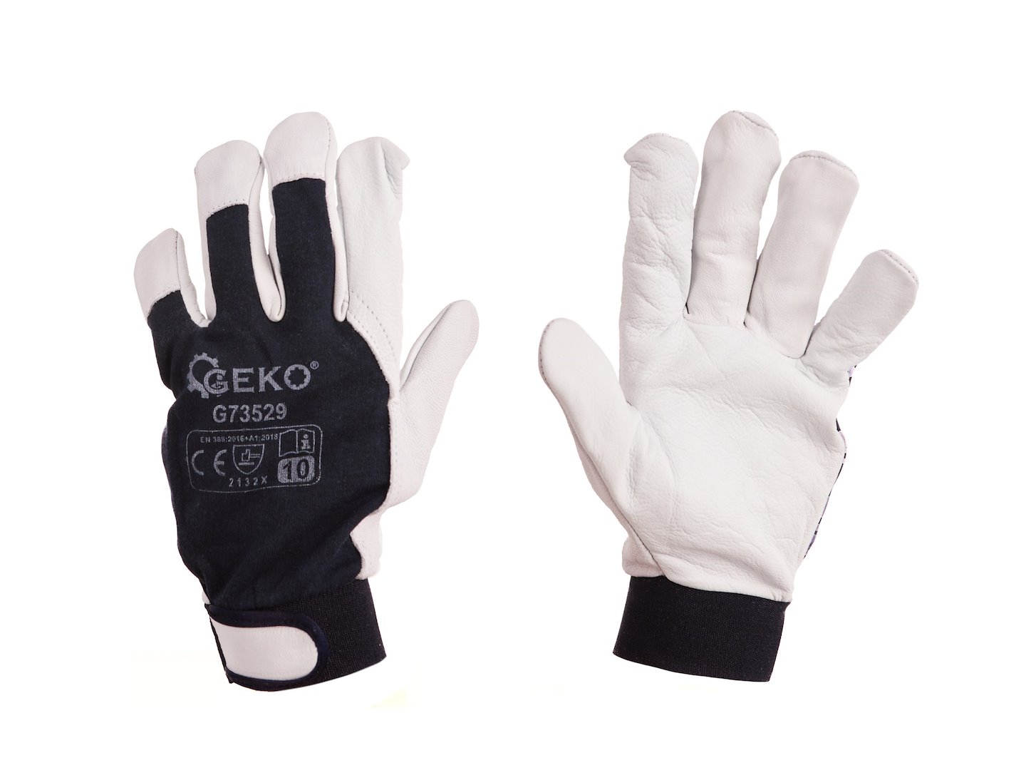 Kožená pracovní rukavice Geko, kůže ovcí, suchý zip, velikost 10 — V provozu
