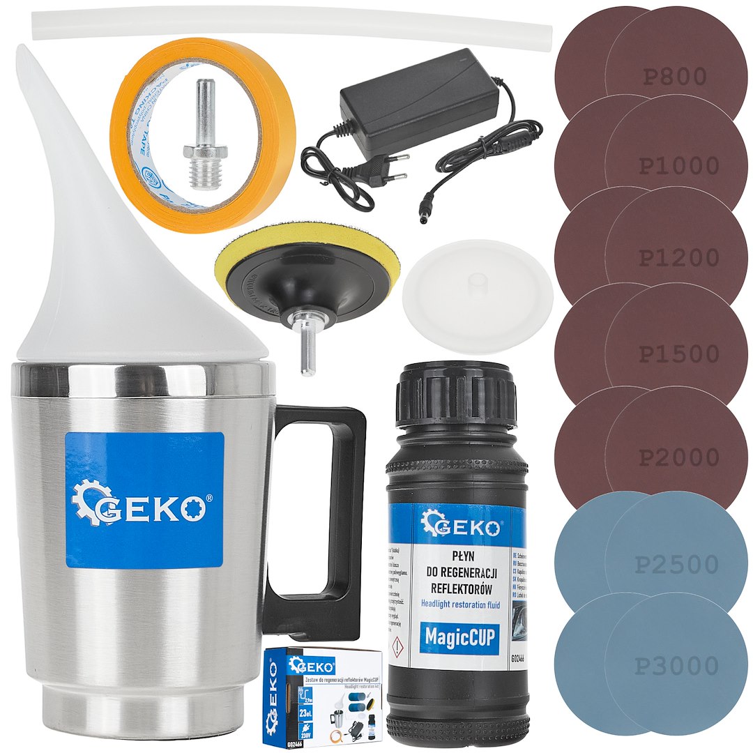 Sada pro regeneraci reflektorů Geko MagicCUP 23ks — Celkový pohled