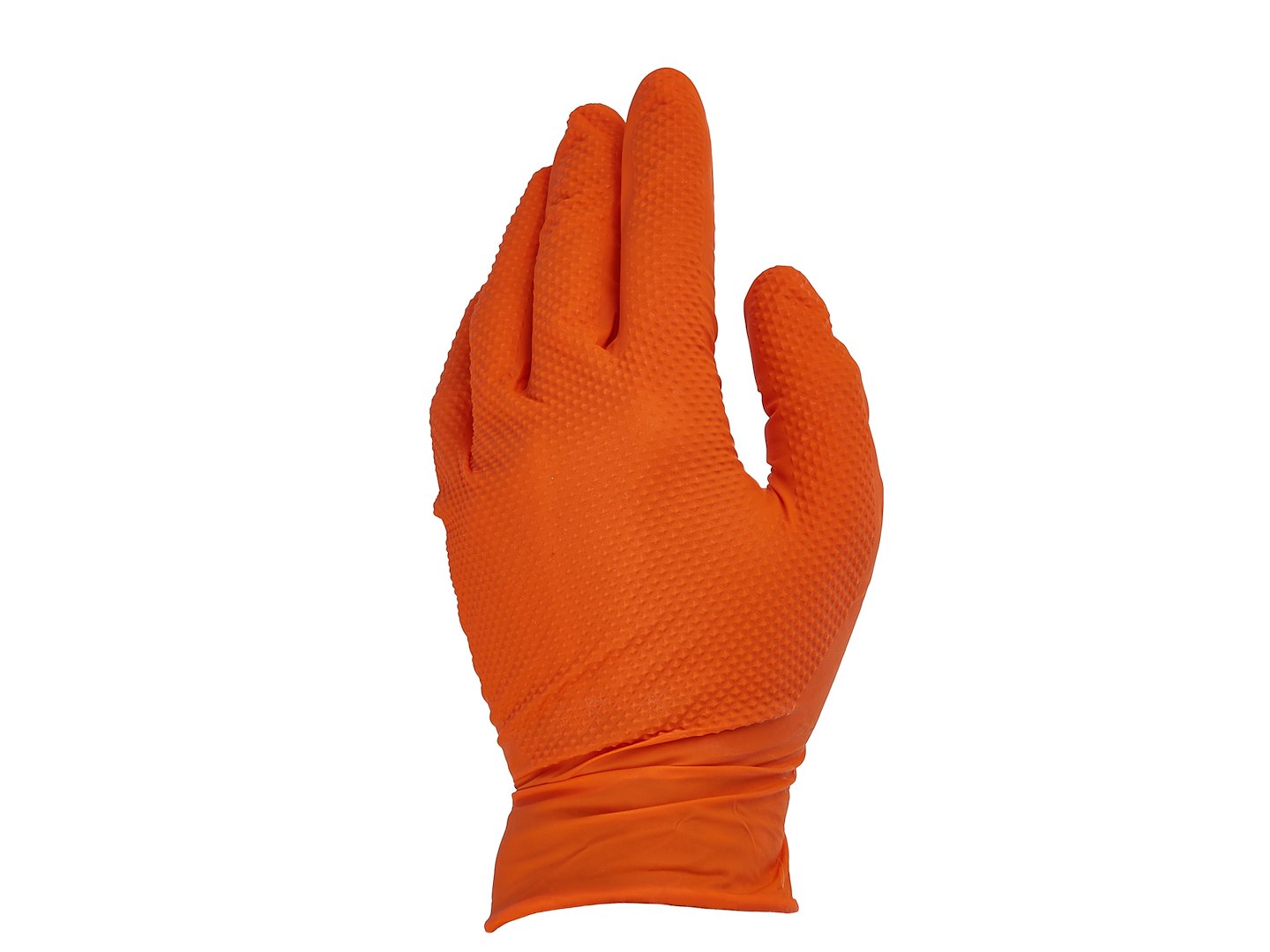Nitrilové rukavice Geko Solid Grip 50 ks Velikost XL Oranžové — Detail
