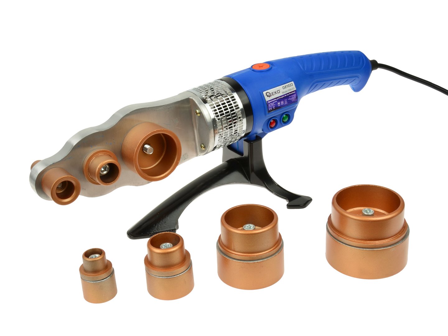 Zgrzewarka do rur Geko 1500 W s matricemi 16–63 mm — Detail