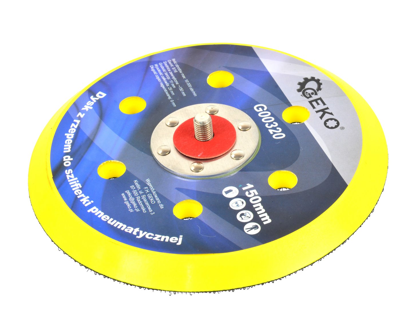 Disk s suchým zipem pro pneumatickou brusku 150 mm Geko — V provozu
