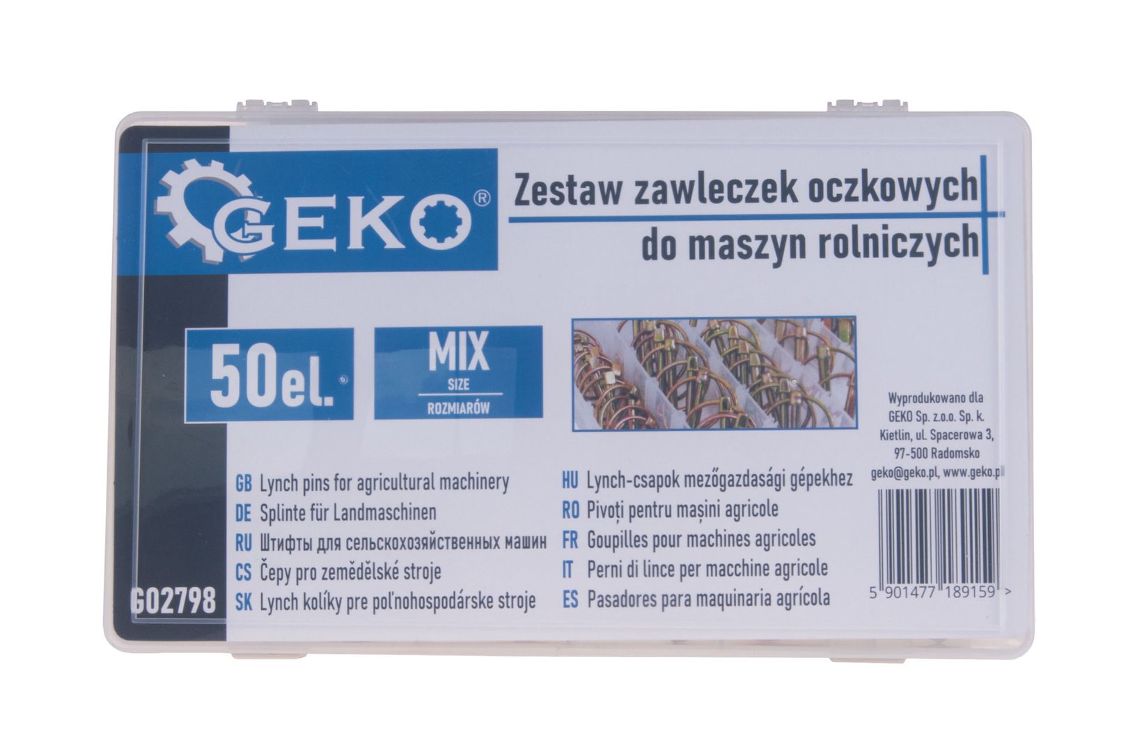 Sada okových závlaček pro zemědělské stroje, 50 ks — Detail závlačky