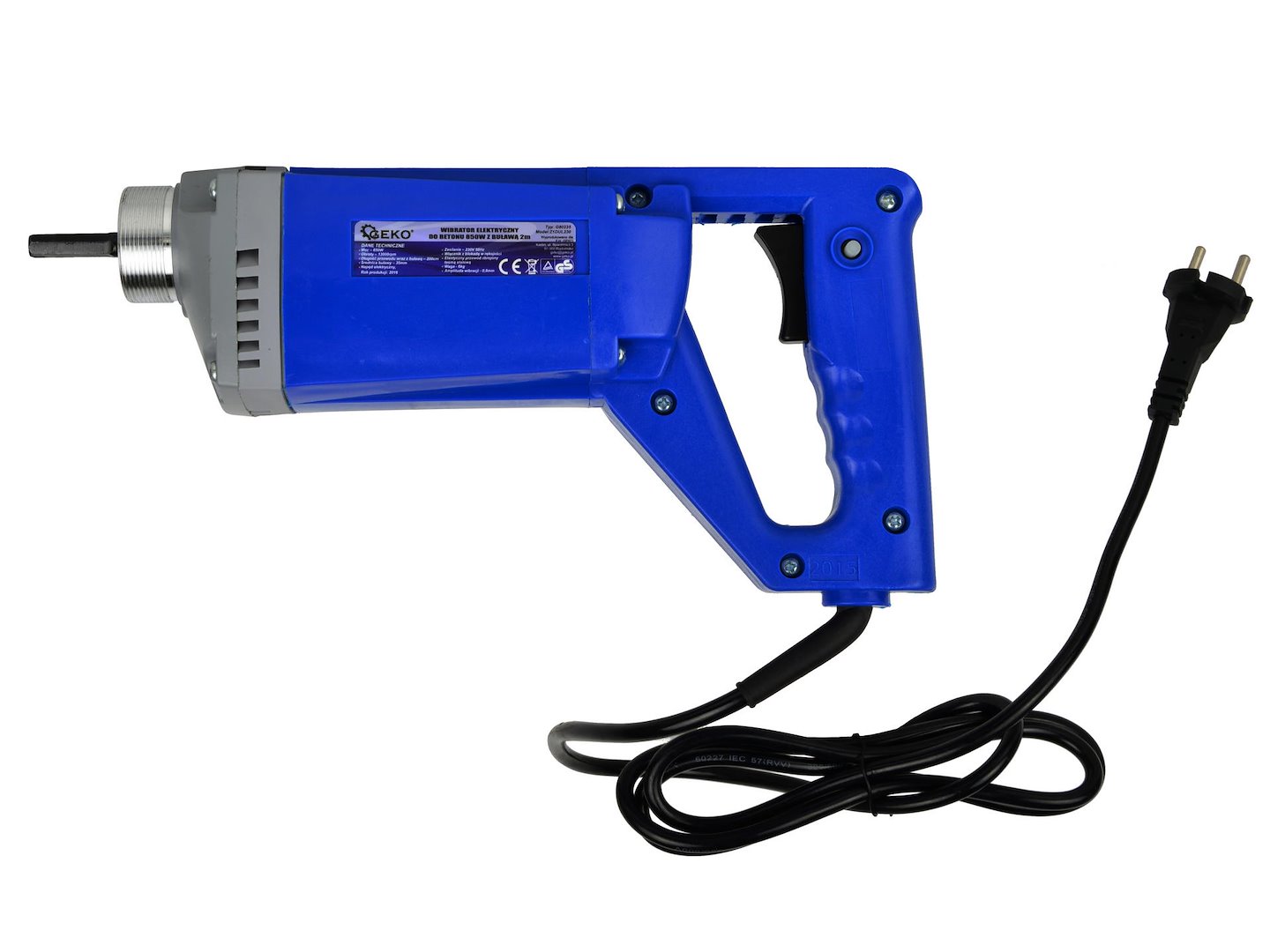 Vibrátor na beton Geko WG-527 850 W DIA 35 mm 2 m — Detail hlavice