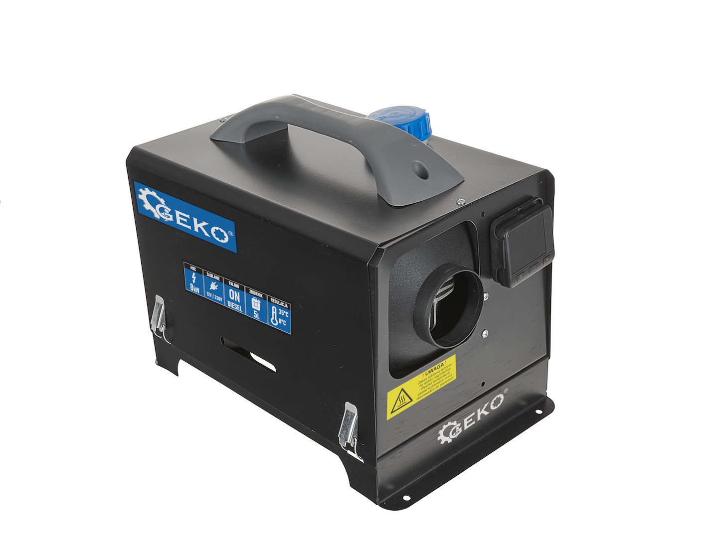Dieselové topení pro stání 12 V/230 V 8 kW Geko — V provozu