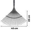 Hrabě zahradní vějířové kovové HARD-LINE 150 cm, 22 zubů GEKO