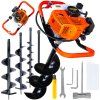 Benzínový zemní vrták GEKO 62 cm³ se sadou vrtáků 10/15/20 cm a prodloužením 50 cm