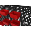Nástěnný dílenský panel Kraft&Dele KD11897 — perforovaná kovová tabule 112 × 45 cm se sadou 32 organizérů