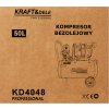 Kraft&Dele KD4048 — Bezolejový kompresor 50 l, 1500 W, 290 l/min