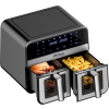 Horkovzdušná fritéza bez oleje Kraft&Dele KD4179 – 9 l, dvě komory 2× 4,5 l, 2500 W, LCD displej