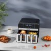 Horkovzdušná fritéza bez oleje Kraft&Dele KD4179 – 9 l, dvě komory 2× 4,5 l, 2500 W, LCD displej
