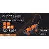 Elektrická sekačka na trávu Kraft&Dele KD5401 – 2600 W, zásobník 45 l, záběr 380 mm