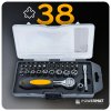 Sada bitů a nástavců Powermat PM1610 38 ks, ráčna 1/4", Cr-V – foto 17
