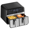 Kraft&Dele KD4180 – Bezolovnatá fritéza Airfryer 9 l 2500 W s dvojitými komorami a LCD displejem