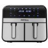 117552 bezolovnata friteza airfryer 9 l 2500 w s dvojitymi komorami a lcd displejem