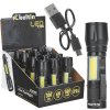 61803 mini takticka svitilna led cob 10 w 500 mah 500 lm ipx5 vystavni karton 12 96