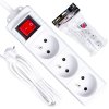 66342 prodluzovaci kabel bila napajeci lista 3 zasuvky 5 m 40