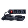 66354 2 prodluzovaci kabel cerna zasuvkova lista 3 zasuvky 5 m 40