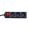 66354 3 prodluzovaci kabel cerna zasuvkova lista 3 zasuvky 5 m 40