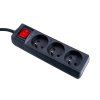 66354 4 prodluzovaci kabel cerna zasuvkova lista 3 zasuvky 5 m 40