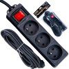 66354 prodluzovaci kabel cerna zasuvkova lista 3 zasuvky 5 m 40